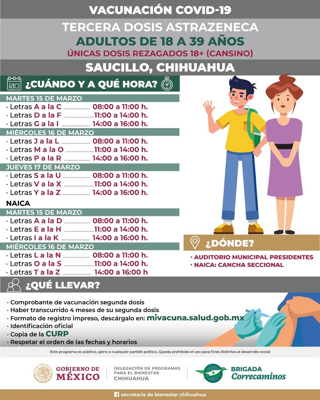 Próximo martes inicia aplicación de dosis de refuerzo a adultos de 18 a 39  años en Saucillo y Rosales - La Noticia